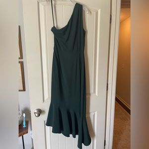 Hutch one shoulder dress olive.